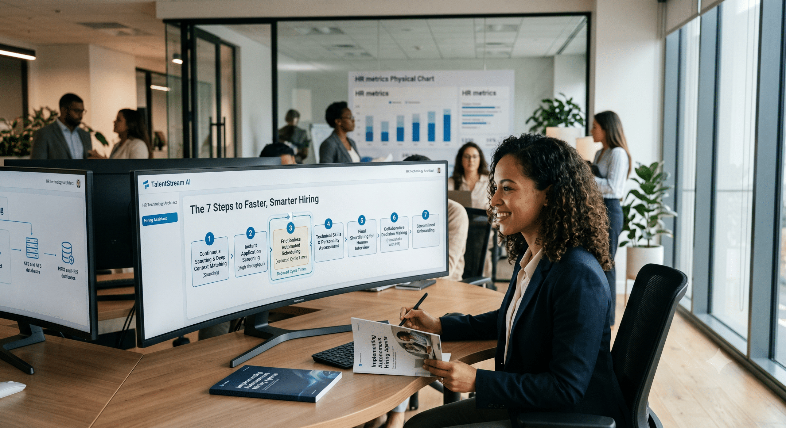 AI hiring assistant helping recruiters automate candidate screening and accelerate the hiring process.